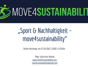  II. Workshop “Sport & Nachhaltigkeit – move4sustainability” am 27.3.2021